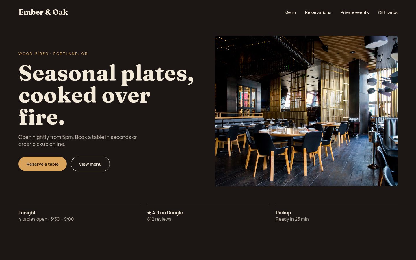 Reservations & online menus